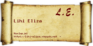 Lihi Eliza névjegykártya